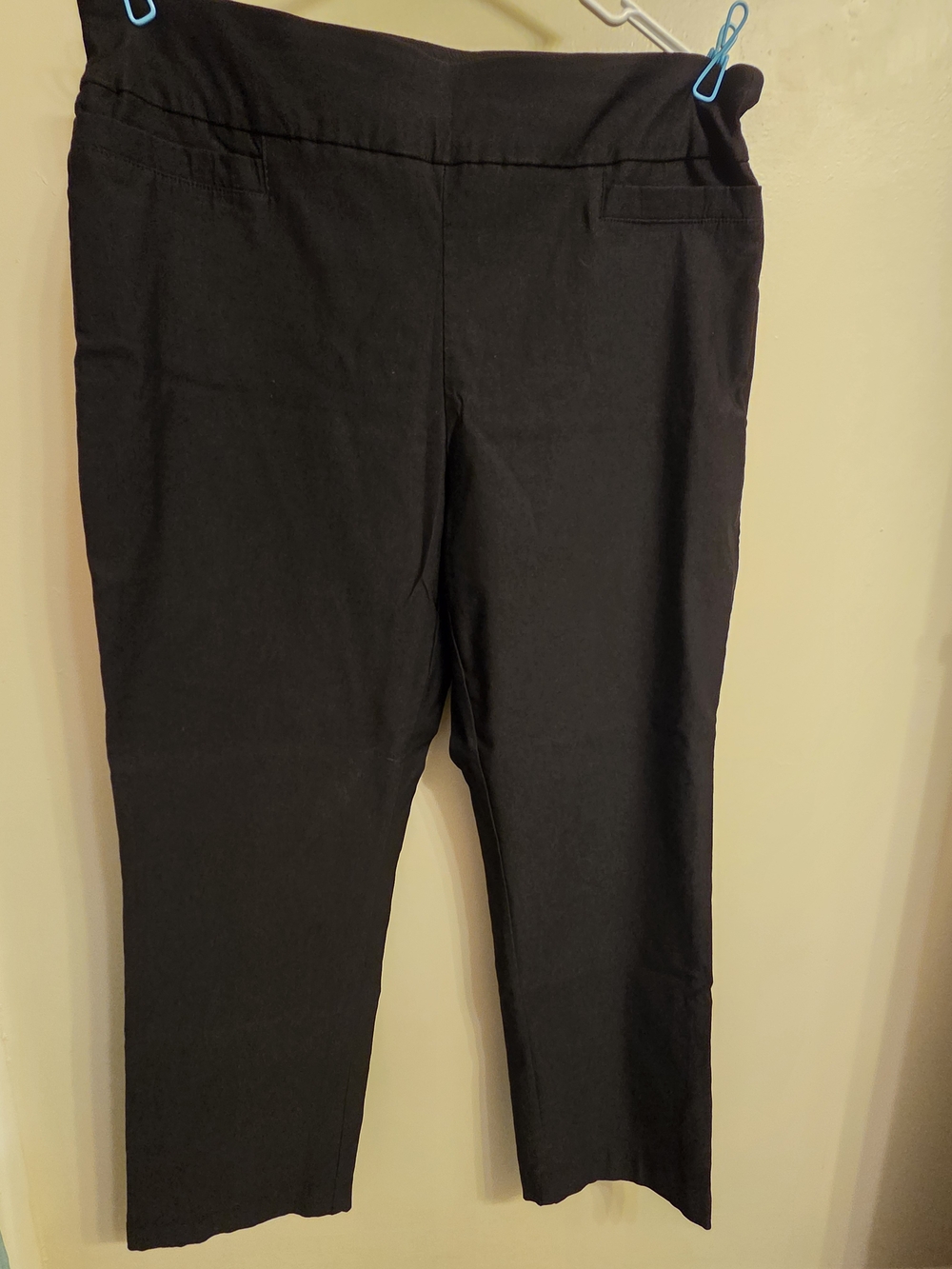 Kim Rogers Black Dress Pants 14P Short Stretch Tummy Control Career Business